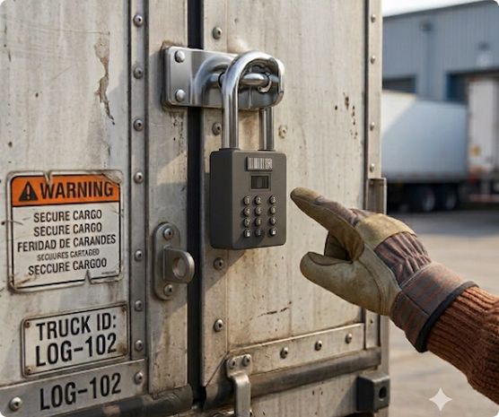 Smart lock on a cargo door